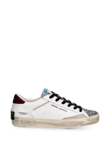 Sneakerși Crime London zdrențuiți alb