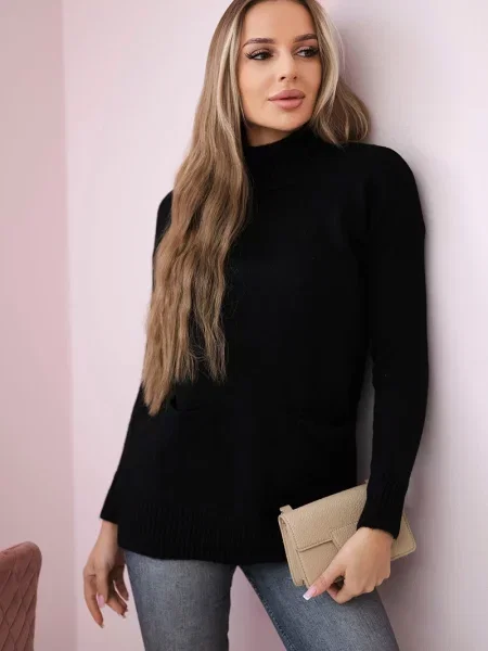 Sweter Kesi ze stójką czarny