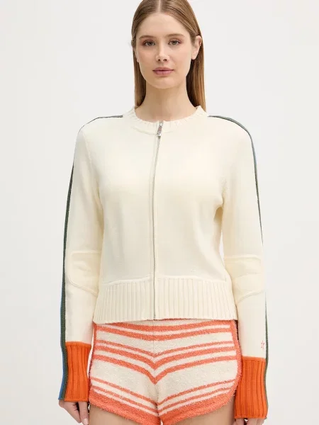 Perfect Moment cardigan pentru femei din lână merino Camille bej
