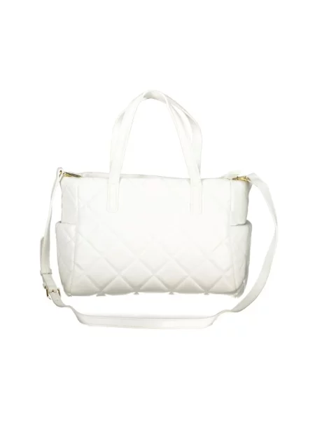 Lniana shopperka Valentino By Mario Valentino biała