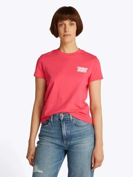 Tommy Jeans Tricou Bubble roz