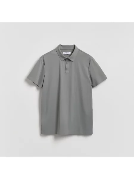 Reserved Polokošile střihu slim světle šedá
