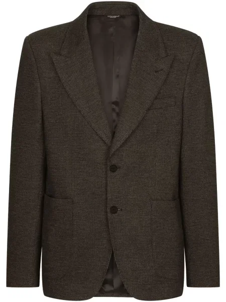 Kostkované pletené sako Dolce & Gabbana šedé