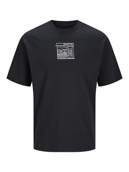 JACK & JONES Tricou Doodle negru alb