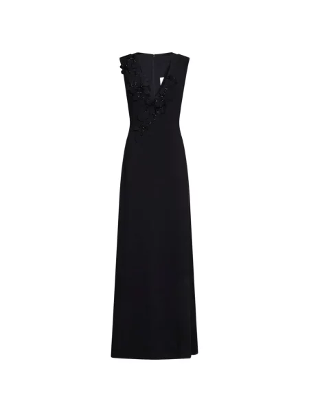 Rochie Costarellos cu model floral cu aplicații negru