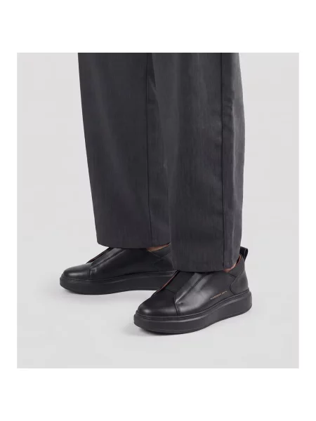 Sneakersy Alexander Smith skórzane wsuwane czarne