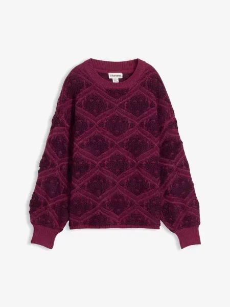 Sweter o kroju pudełkowym fioletowy