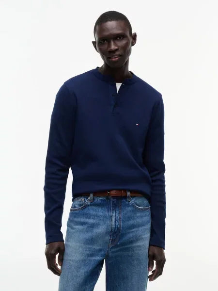 Tommy Hilfiger koszulka z długim rękawem Mężczyźni S niebieski