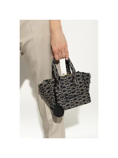 Emporio Armani Torebki Kobieta Wielobarwność ONE SIZE Torba Na Zakupy Z Wzorem granatowa