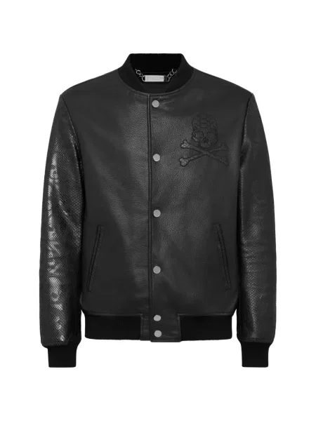 Geanta de piele Philipp Plein negru