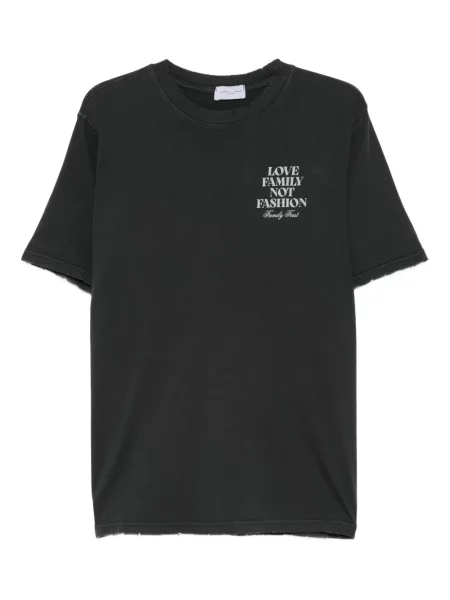 Tričko Family First s potiskem šedé