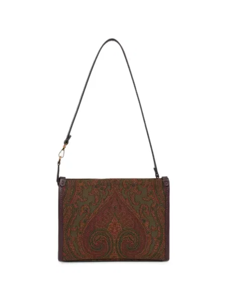 Geantă Etro cu model paisley din jacard verde
