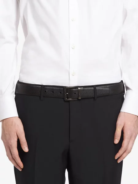 Oboustranný pásek Prada s přezkou černý