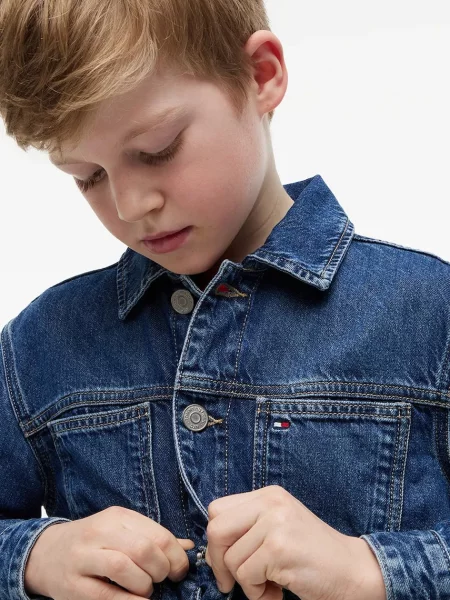 Tommy Hilfiger дънково яке за деца синьо