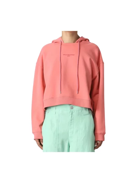 Bluza z kapturem Stella Mccartney z kapturem z logo różowa