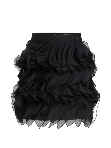 Fusta mini Karl Lagerfeld cu volane negru