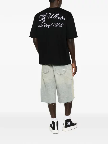 Tricou Off-white cu autograf alb