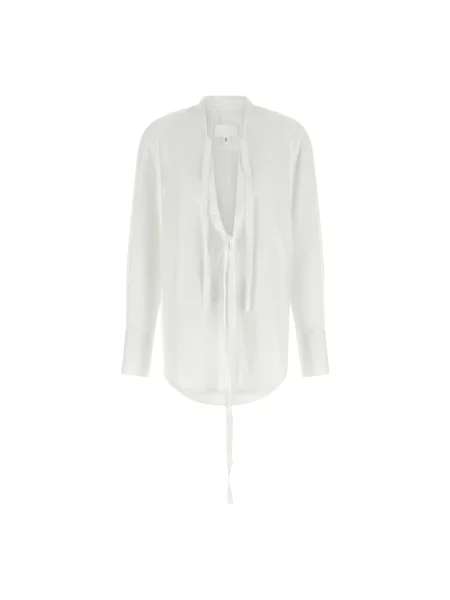 Koszula Maison Margiela z dekoltem w serek biała