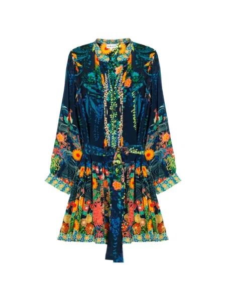 Rochie Saraco cu model floral cu imagine albastru