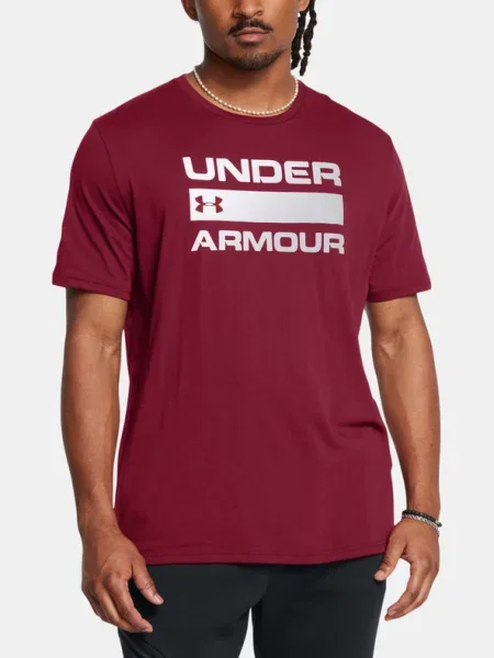 Тениска за трениране Under Armour Team Issue Wordmark с принт бордо