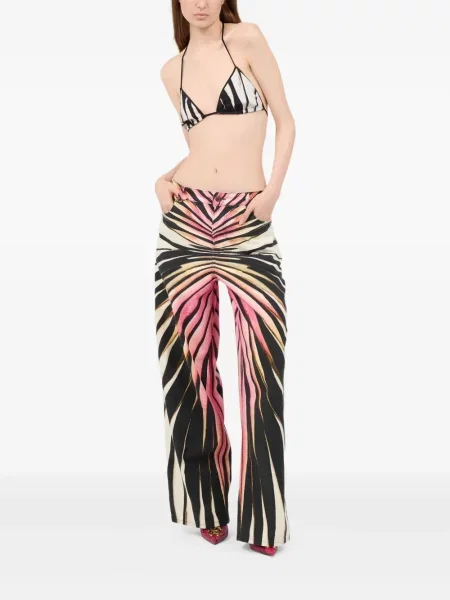 Pantaloni Roberto Cavalli cu imagine roz