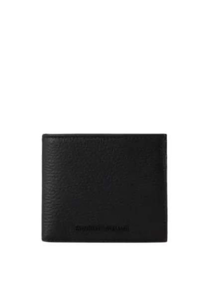 Emporio Armani Portfel skórzany czarny