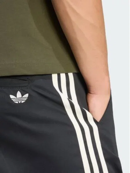 Adidas Medžiaginės kelnės 3 Stripes Pleated Trousers juoda
