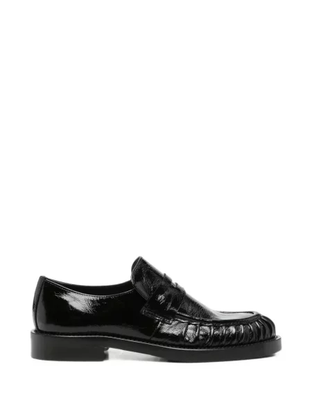 Pantofi loafer Guglielmo Rotta din piele cu volane negru
