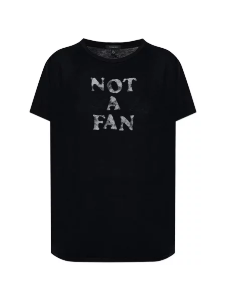 Koszulka R13 z nadrukiem z okrągłym dekoltem czarna