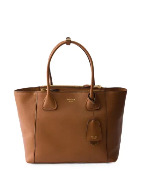 Geantă shopper Prada din piele maro