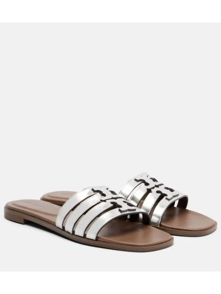 Sandale Tory Burch din piele argintiu