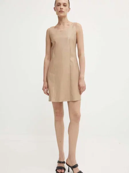 Answear Lab rochie maro mini mulata bej