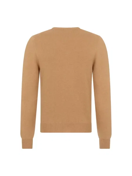 Sweter Malo z dekoltem w serek brązowy