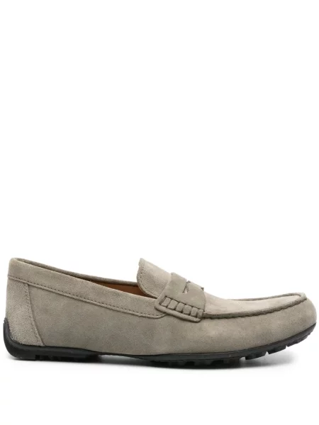 Pantofi loafer Geox din piele de căprioară verde