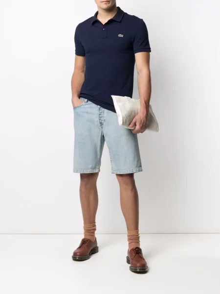 Siuvinėta polo marškinėliai Lacoste mėlyna