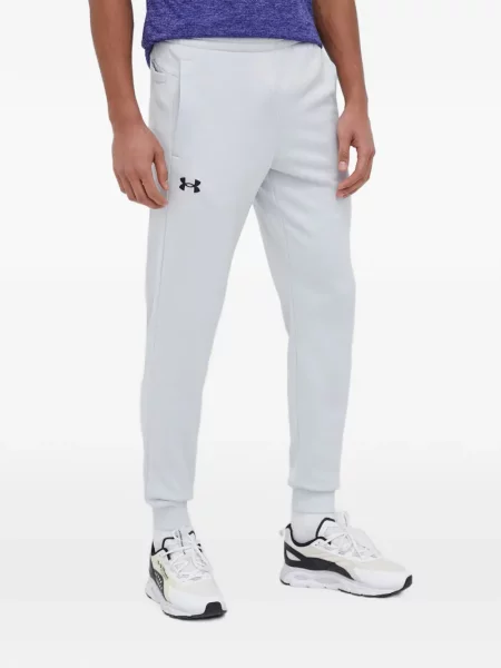 Pantaloni Under Armour cu imagine alergare alb