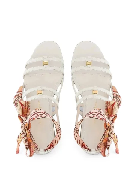 Fular Ferragamo din piele cu imagine alb