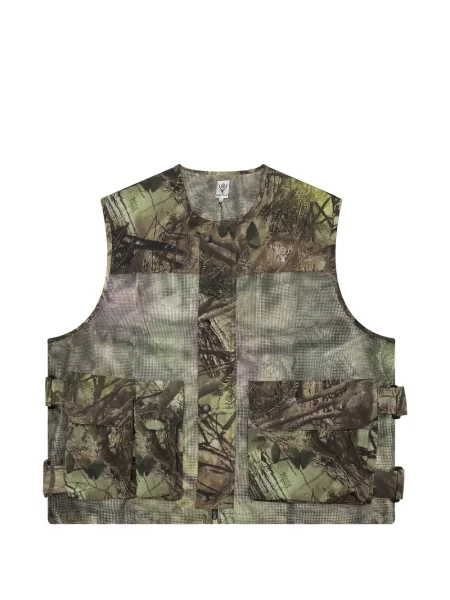 Vestă South2 West8 cu imagine cu model camuflaj verde