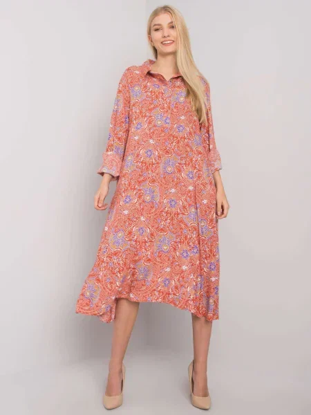 Sukienka Ex Moda garniturowa pomarańczowa