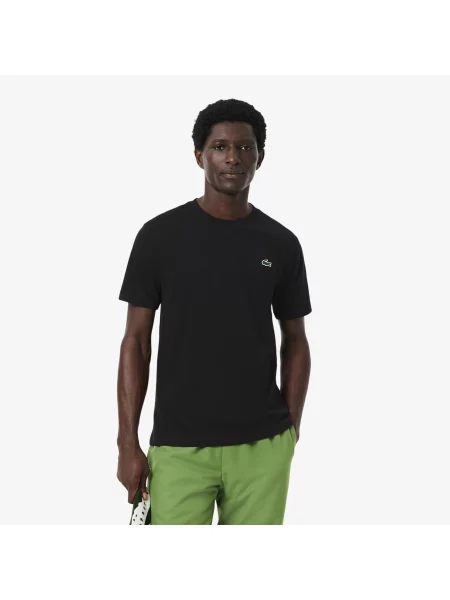 Lacoste Sportowy T-Shirt Z Grafiką Krokodyla Ultra Dry czarny