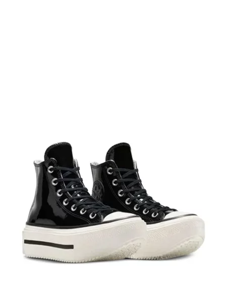 Sneakerși Converse din piele cu platformă negru