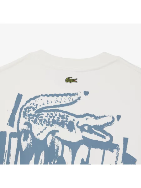 Lacoste Bluza Z Okrągłym Dekoltem Classic Fit biała