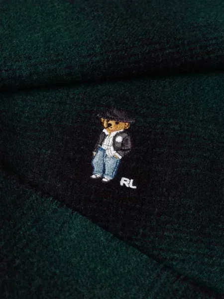 Szal z wyhaftowanym logo Polo Ralph Lauren zielona