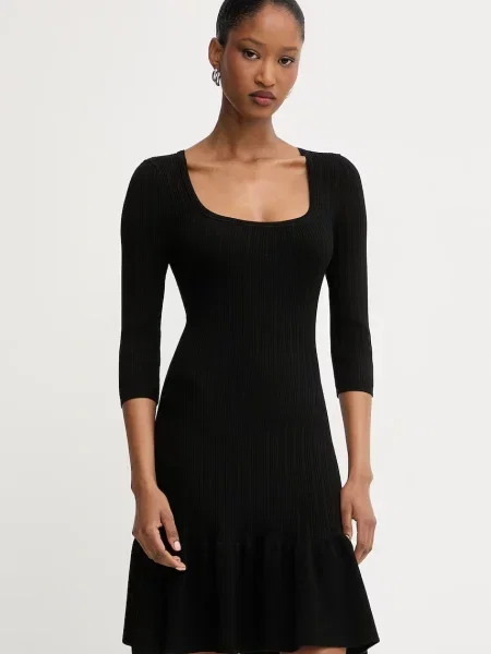 Morgan rochie tricotată cu vâscoză negru