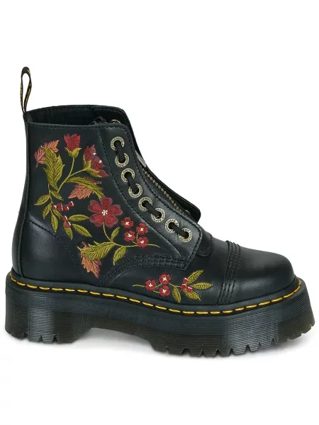 Pantofi Dr. Martens cu model floral negru