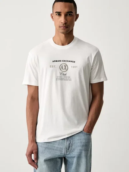 Armani Exchange tricou pentru bărbați din alb