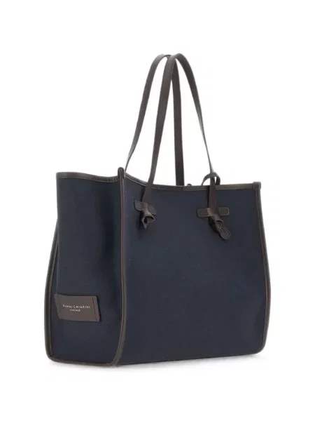 Bőr shopper táska Gianni Chiarini kék