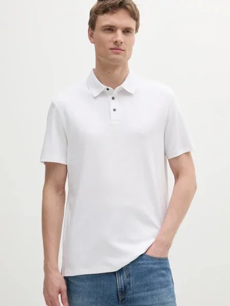 Tricou polo Calvin Klein alb