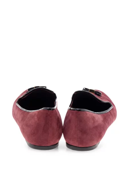 Pantofi loafer Tory Burch cu funde din piele de căprioară roșu