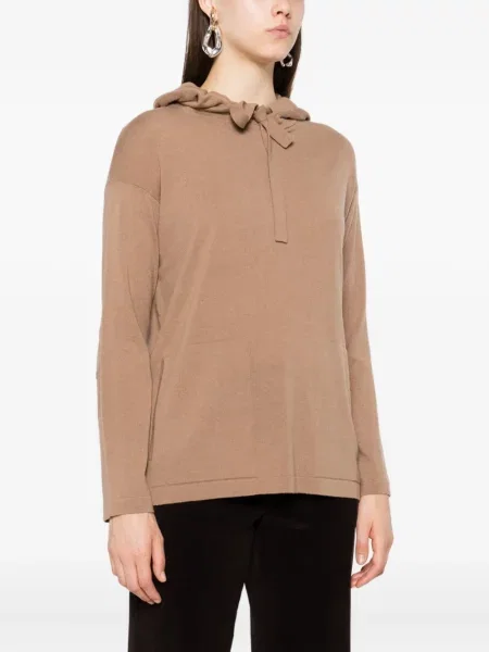Pulover 's Max Mara cu glugă maro